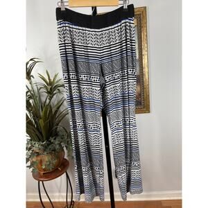 Robert Louis Pants Women's XL Black White Wide Leg Geometric Boho Loungewear